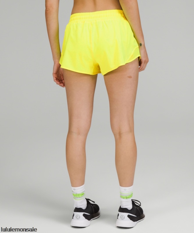 Lululemon Damen DELULU341 | Highlight Gelb Hotty Hot Low-rise Gefüttert Short 25